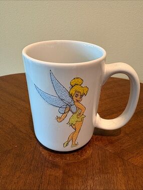 Disney authentic White Tinker Bell Ceramic Coffee Mug  cup
Blue yellow green